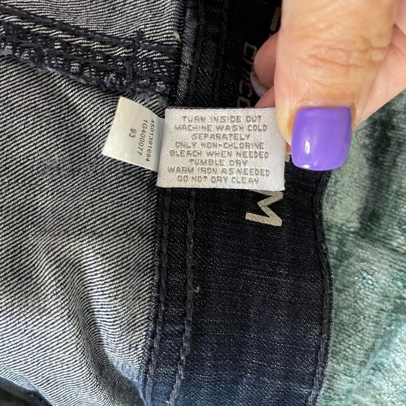 Chico's blue jeans women's 10 PLATINUM DENIM dark wash with embroidery flower - Picture 10 of 16